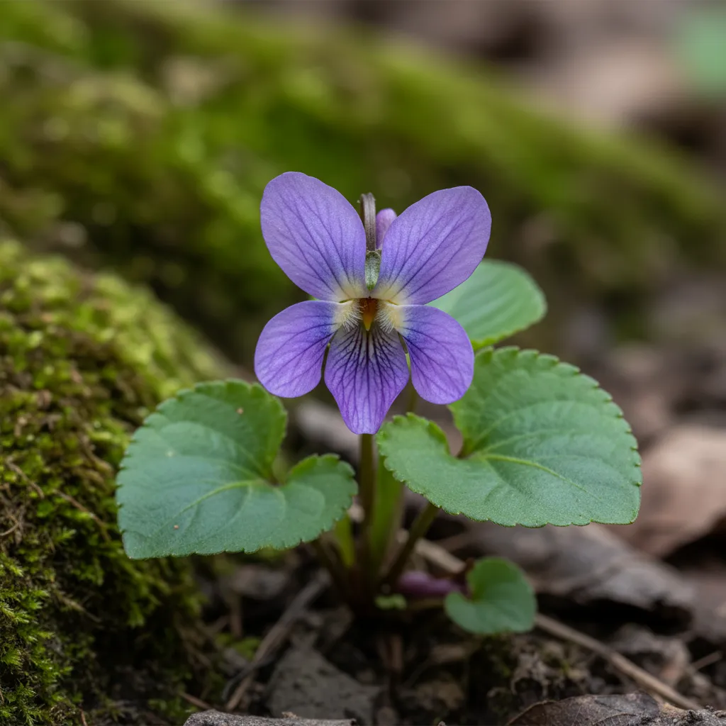 Violette sauvage en fleur dans son habitat naturel